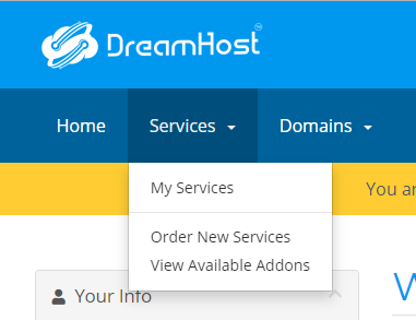 my services in dreamhost